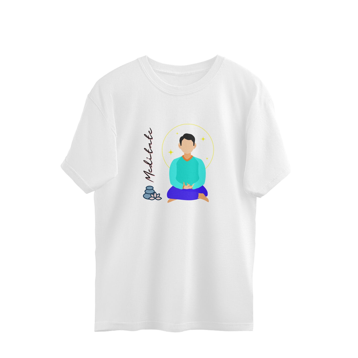 Meditate- Fitness Collection Men's Oversized Cotton Tshirt- 09